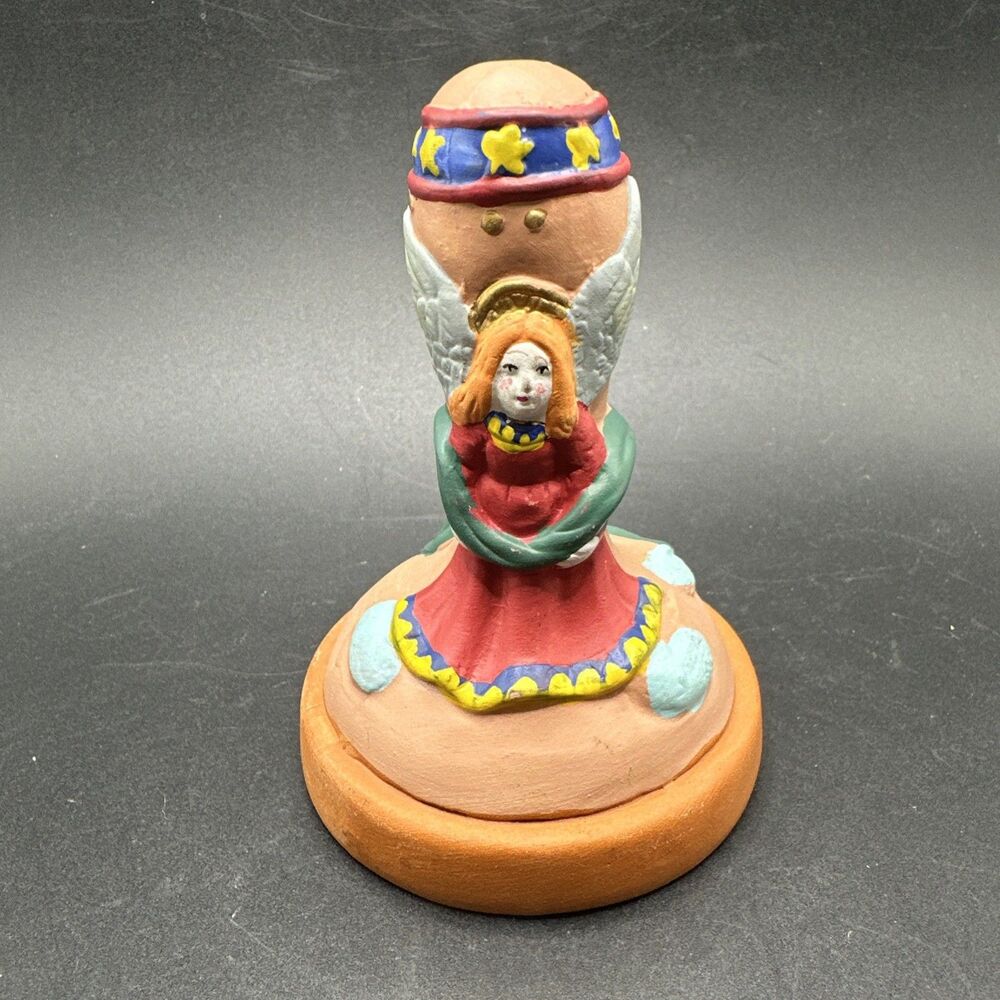 Angel Christmas Hand Painted Cookie Press Stamp Collectible